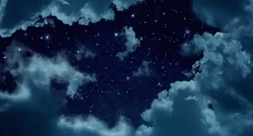 anime gif of night sky