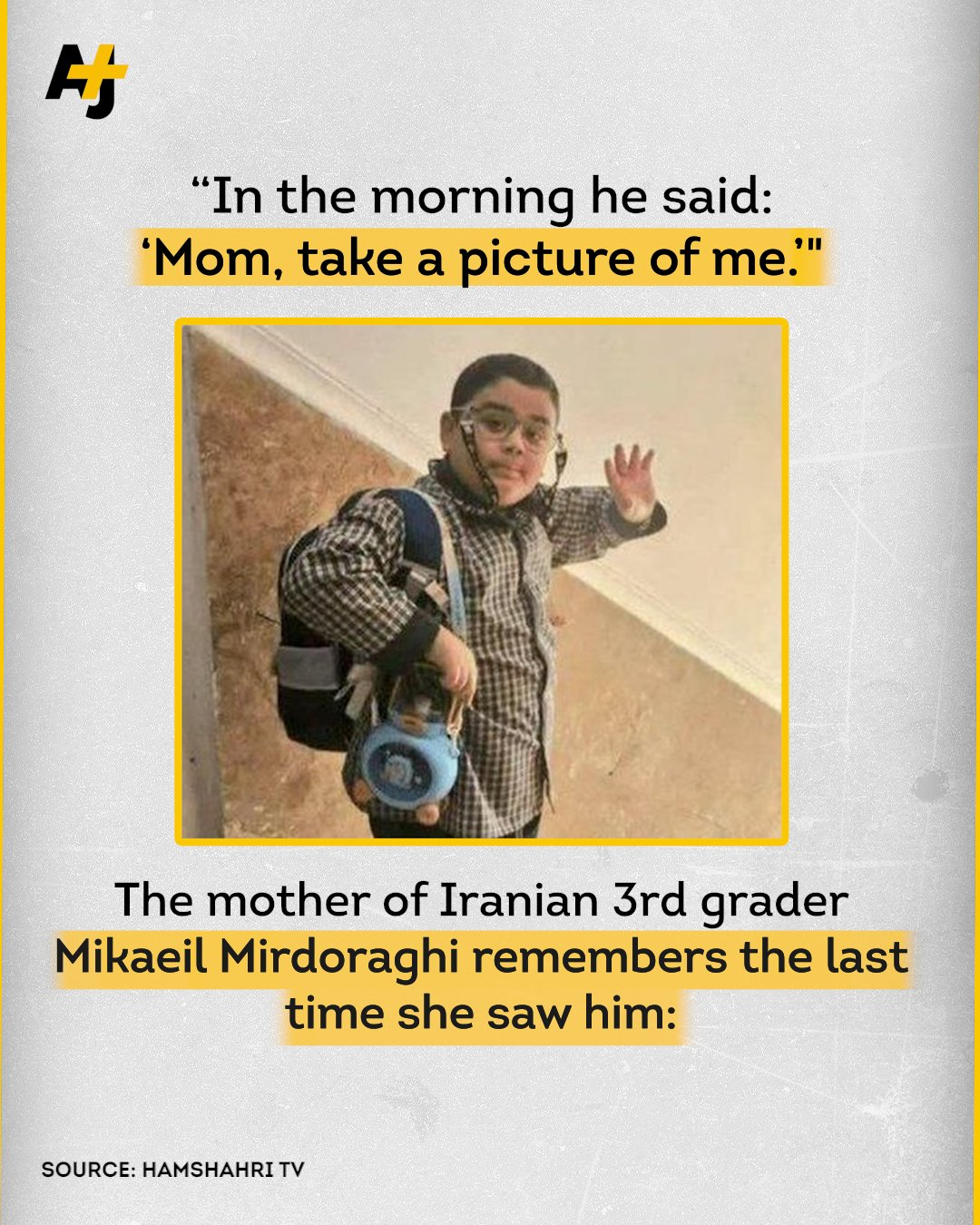 mikaeil mirdoraghi on the way to school